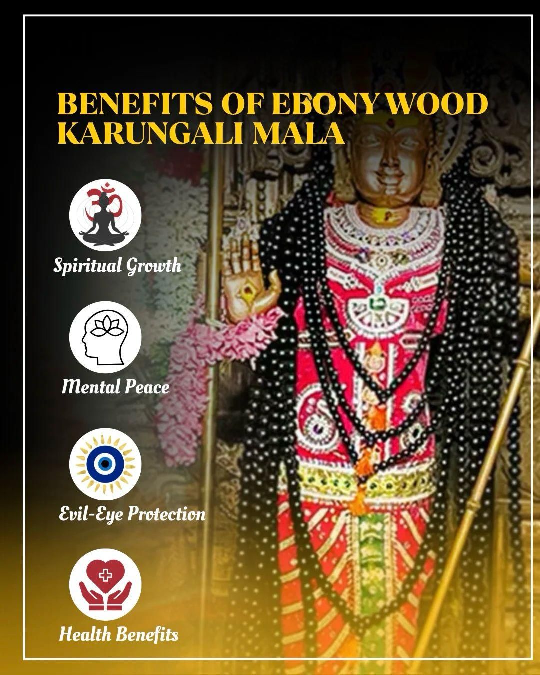 Original Karungali Mala 108 Beads Ebony Wood