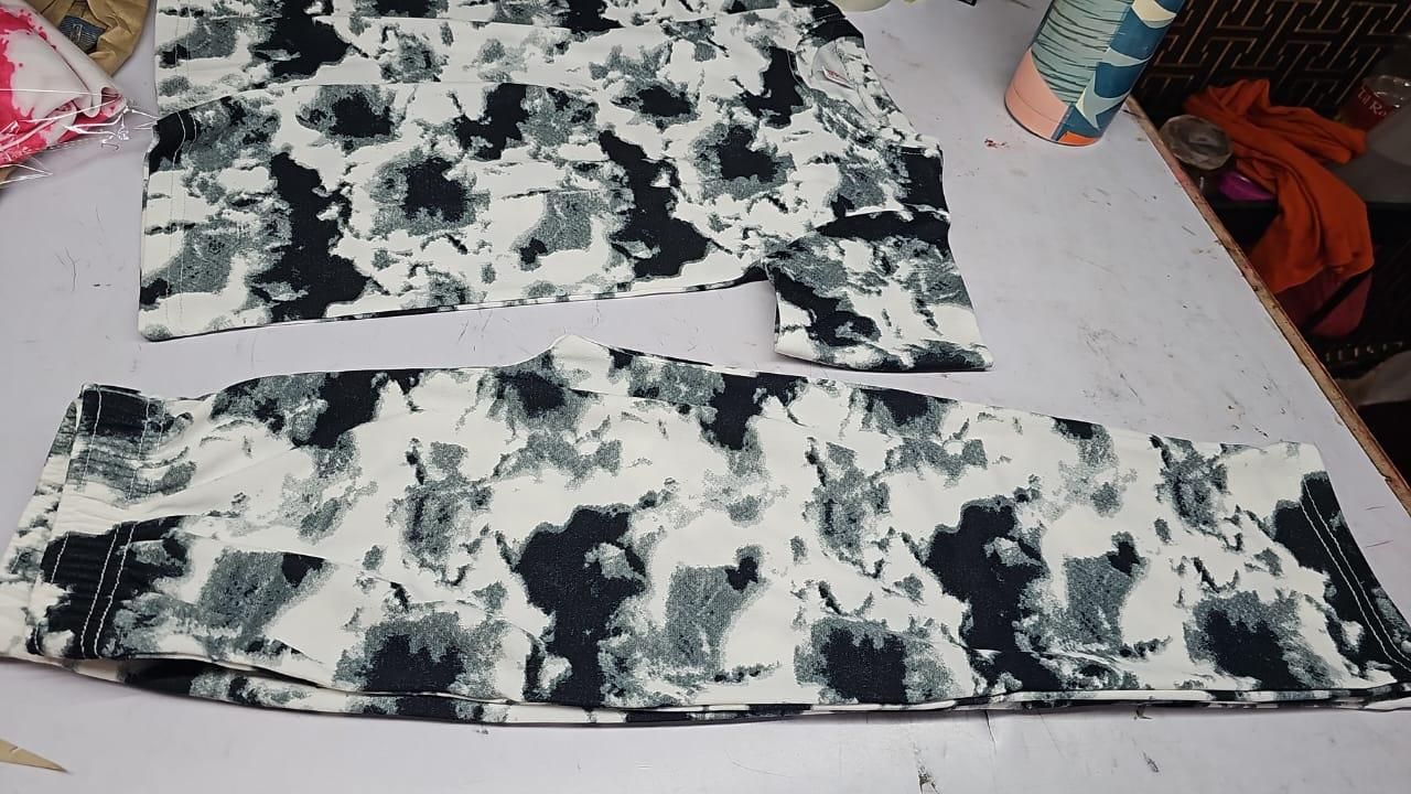 Women's Casual Tie Dye Print Night Suit